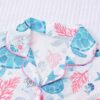 2pcs Turtle Sea Element Printed Pajama Set For Women Short Sleeve Shirt With Lapel Button And Loose Elastic Shorts Suitable For Festivals Parties Casual Outdoor Indoor Wear All Season main 2