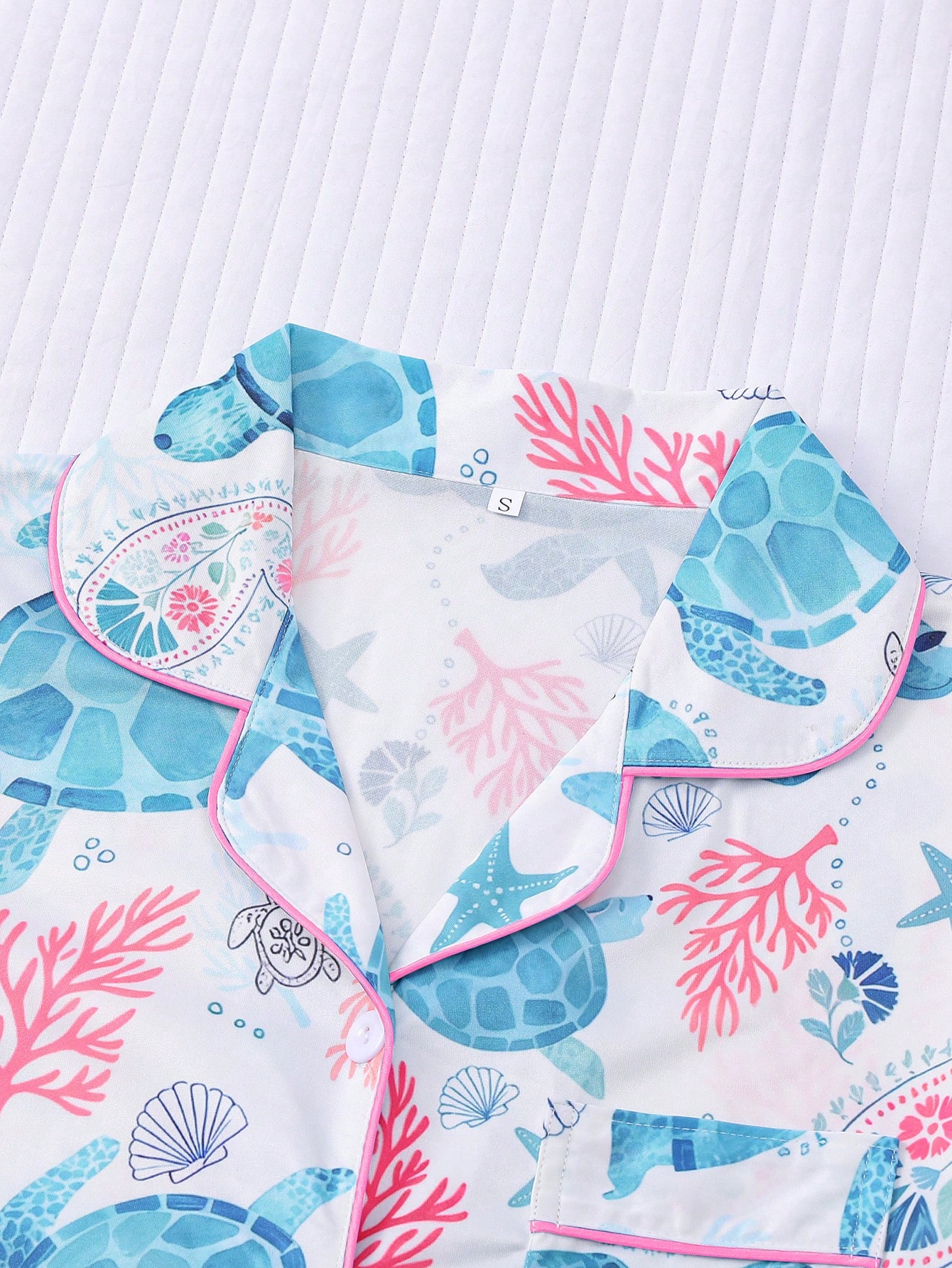 Turtle Sea Pajama Set For Women Short Sleeve Shirt Turtle Sea Pajama Set For Women Short Sleeve Shirt
