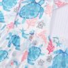 2pcs Turtle Sea Element Printed Pajama Set For Women Short Sleeve Shirt With Lapel Button And Loose Elastic Shorts Suitable For Festivals Parties Casual Outdoor Indoor Wear All Season main 5