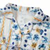 Womens 2 Piece Pajamas Sets Casual Outfits Long Sleeve Oversized Tie Front Shirt Floral Stripe Print Tops Wide Leg Shorts Sets Loungewear Homewear Sleepwear Summer Clothes main 9