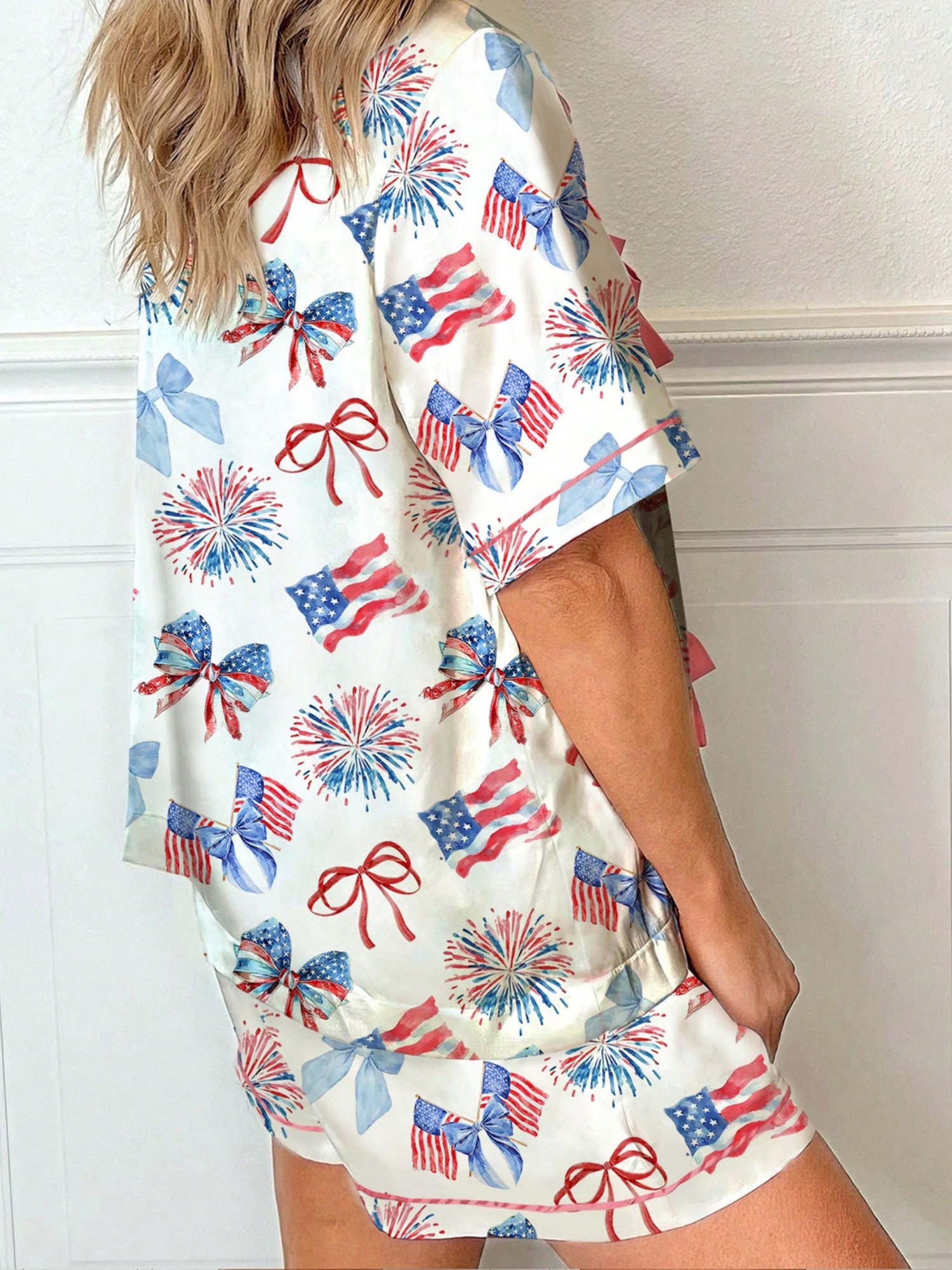 Womens Fourth Of July Pajamas Set Casual Summer Womens Fourth Of July Pajamas Set Casual Summer