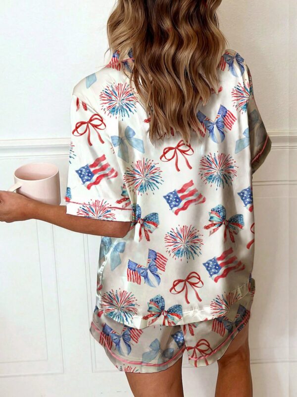 Womens Fourth Of July Pajamas Set Casual Summer
