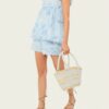 Womens Loungewear Sets Y2k 2 Pieces Sleepwear Outfits Solid Color Floral Print Rippled Edge Pajamas Sets Fly Sleeve Square Neck Backless Tops And Loose Fit Shorts Loungewear Outfits Summer Soft Sleepwea (1)