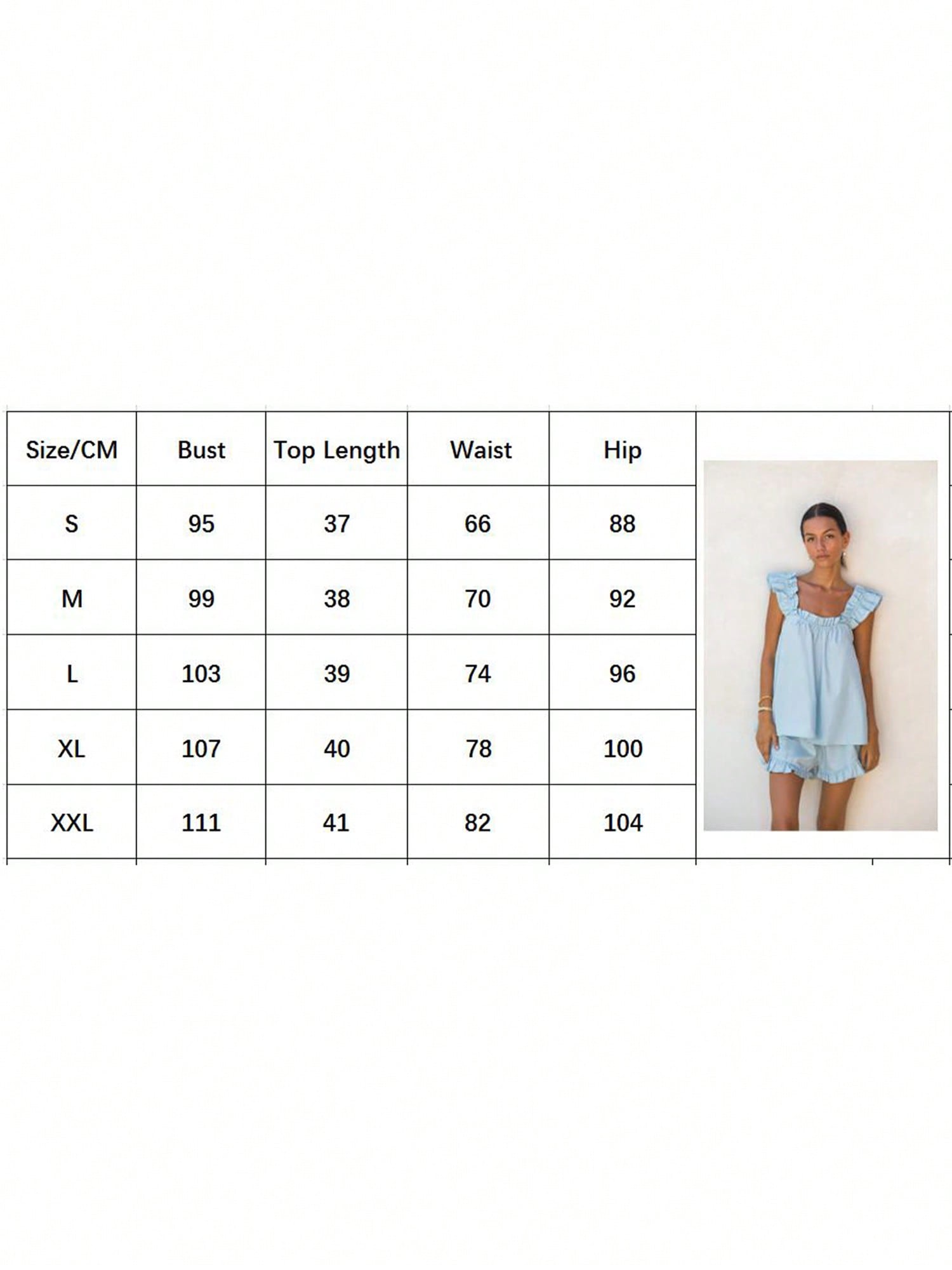 Pajamas Set Fashion Ruffle Trim Tank Tops And Casual Shorts Set Pajamas Set Fashion Ruffle Trim Tank Tops And Casual Shorts Set